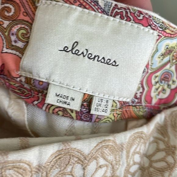 ELEVENSES- Linen Windowpane Wide leg Pant Size 8 - Picture 4 of 9